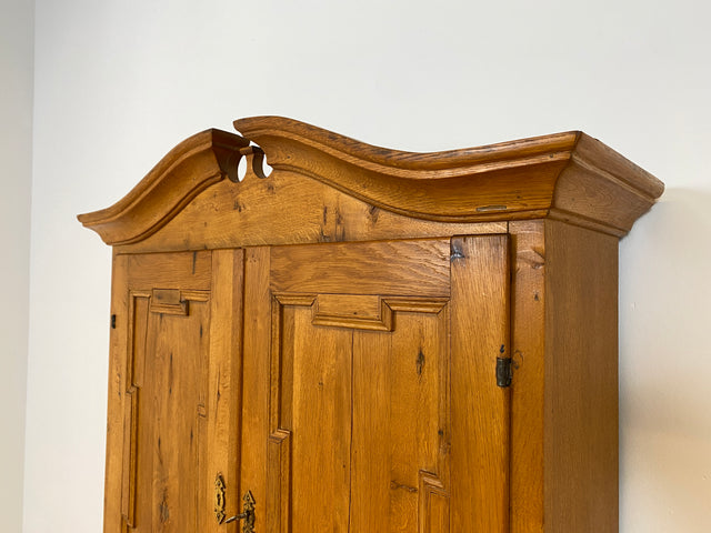 WMK # Wunderschöner nordischer antiker Aufsatzsekretär aus massiver Eiche mit edlen Messinggriffen # Sekretär Schreibschrank Schreibtisch Highboard Schrank Bücherschrank Barock Biedermeier Vintage