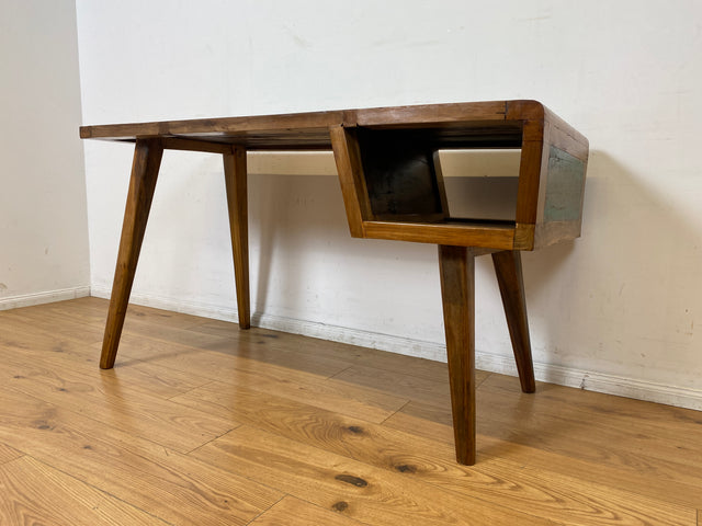 Boatwood by WMK I Einzigartiger freistehender Schreibtisch handgefertigt aus altem Bootsholz