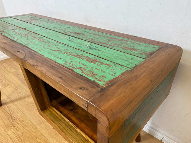 Boatwood by WMK I Einzigartiger freistehender Schreibtisch handgefertigt aus altem Bootsholz