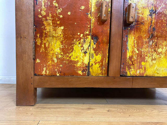 Boatwood by WMK I Besondere Kommode mit Schubladen I handgefertigt aus altem Bootsholz l ein Unikat aus massivem Teakholz I Schrank Sideboard Anrichte Wäschekommode Küchenschrank Cabinet Berlin Sylt