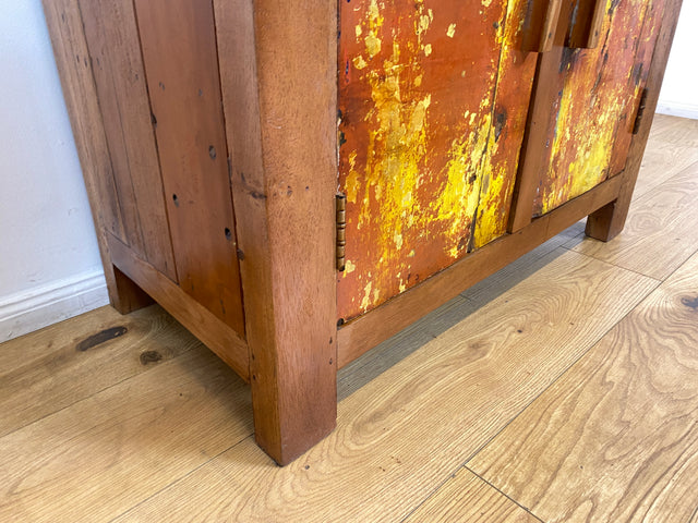 Boatwood by WMK I Besondere Kommode mit Schubladen I handgefertigt aus altem Bootsholz l ein Unikat aus massivem Teakholz I Schrank Sideboard Anrichte Wäschekommode Küchenschrank Cabinet Berlin Sylt