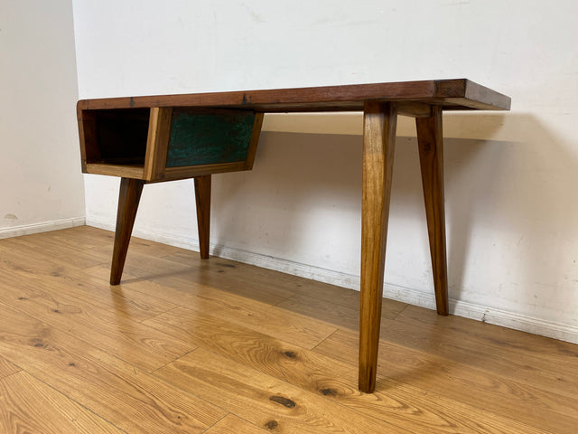Boatwood by WMK I Einzigartiger freistehender Schreibtisch handgefertigt aus altem Bootsholz
