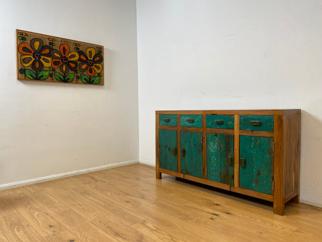 Boatwood by WMK I Nachhaltiges Sideboard handgefertigt aus altem Bootsholz mit Schubladen