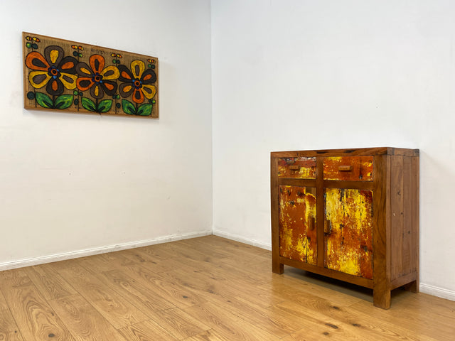 Boatwood by WMK I Besondere Kommode mit Schubladen I handgefertigt aus altem Bootsholz l ein Unikat aus massivem Teakholz I Schrank Sideboard Anrichte Wäschekommode Küchenschrank Cabinet Berlin Sylt