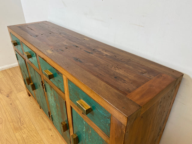 Boatwood by WMK I Nachhaltiges Sideboard handgefertigt aus altem Bootsholz mit Schubladen