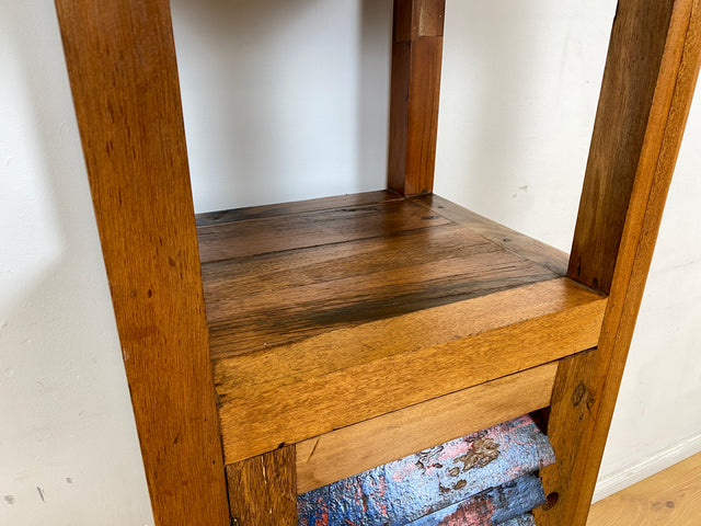 Boatwood by WMK I Besonderes Regal mit Lamellentüren I Handmade Unikat aus altem Bootsholz I Teakholz massiv I Holzregal Bücherregal Bücherschrank Küchenregal Badschrank Badregal Flurregal Berlin Kiel