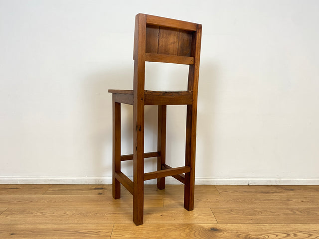Boatwood by WMK # 1/5 Bunterschöner Barhocker aus altem Bootsholz, ein handgefertigtes Unikat aus massivem Teakholz # Barstuhl Hocker Sitzhocker Stuhl Küchenstuhl Holzstuhl Bar Stool Hausbar Gastro