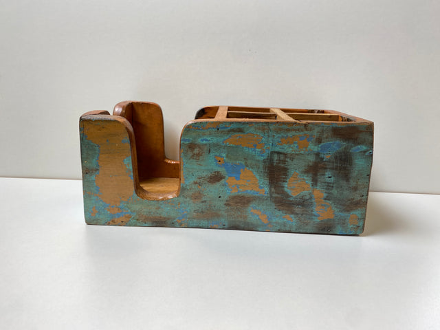 Boatwood by WMK # Einzigartiger Besteckkasten aus altem Bootsholz, ein handgefertigtes Unikat aus Teakholz # Besteckhalter Serviertenhalter Tischdiener Tischaufsteller Tischbox Napkin Holder Cutlery