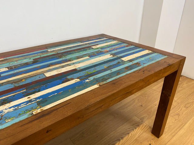 Boatwood by WMK I Besonders schöner 200x90cm großer Esstisch aus altem Bootsholz I ein handmade Unikat aus massivem Teakholz I Tisch Küchentisch Gartentisch Holztisch Dining Table Berlin Kiel Dresden