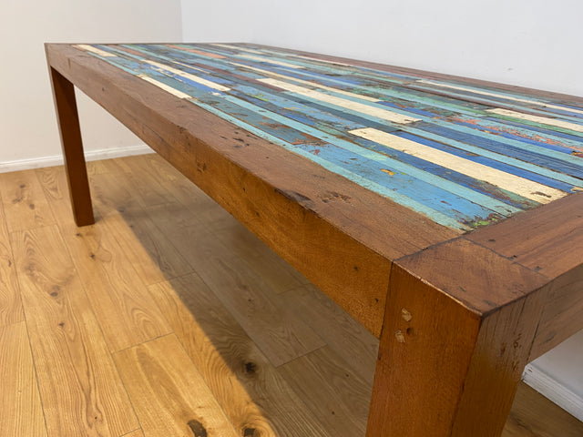 Boatwood by WMK I Besonders schöner 200x90cm großer Esstisch aus altem Bootsholz I ein handmade Unikat aus massivem Teakholz I Tisch Küchentisch Gartentisch Holztisch Dining Table Berlin Kiel Dresden
