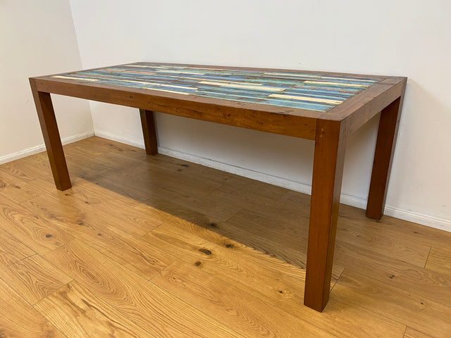 Boatwood by WMK I Besonders schöner 200x90cm großer Esstisch aus altem Bootsholz I ein handmade Unikat aus massivem Teakholz I Tisch Küchentisch Gartentisch Holztisch Dining Table Berlin Kiel Dresden