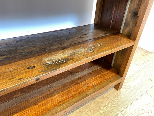 Boatwood by WMK # Nachhaltiges Bücherregal mit Schubladen , ein aus altem Bootsholz handgefertigtes Unikat aus massivem Teakholz # Regal Bücherschrank Highboard Holzregal Küchenregal Raumtrenner Teak