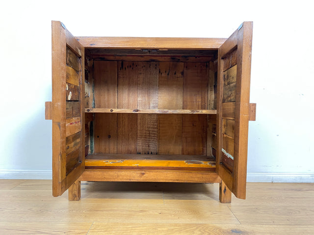 Boatwood by WMK # Bunte und nachhaltige Kommode aus altem Bootsholz, ein handgefertigtes Unikat aus massivem Teakholz # Schrank Anrichte Sideboard Wäschekommode Badezimmerschrank Schuhschrank Chest