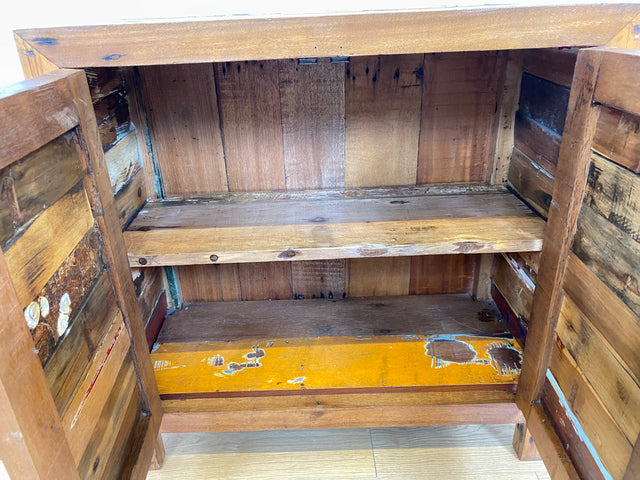 Boatwood by WMK # Bunte und nachhaltige Kommode aus altem Bootsholz, ein handgefertigtes Unikat aus massivem Teakholz # Schrank Anrichte Sideboard Wäschekommode Badezimmerschrank Schuhschrank Chest