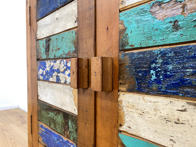 Boatwood by WMK # Bunte und nachhaltige Kommode aus altem Bootsholz, ein handgefertigtes Unikat aus massivem Teakholz # Schrank Anrichte Sideboard Wäschekommode Badezimmerschrank Schuhschrank Chest