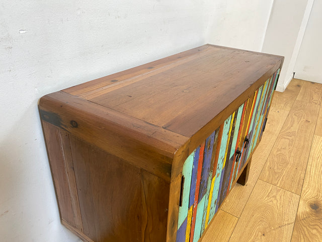 Boatwood by WMK I Detailreiche Kommode aus altem Bootsholz I handgefertigtes Unikat aus massivem Teakholz I Sideboard TV Lowboard TV-Bank Flurkommode Schuhschrank Bootsmöbel Berlin Rostock Stettin