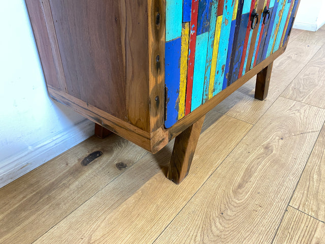 Boatwood by WMK I Detailreiche Kommode aus altem Bootsholz I handgefertigtes Unikat aus massivem Teakholz I Sideboard TV Lowboard TV-Bank Flurkommode Schuhschrank Bootsmöbel Berlin Rostock Stettin