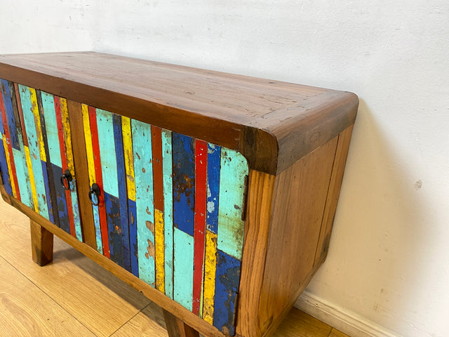 Boatwood by WMK I Detailreiche Kommode aus altem Bootsholz I handgefertigtes Unikat aus massivem Teakholz I Sideboard TV Lowboard TV-Bank Flurkommode Schuhschrank Bootsmöbel Berlin Rostock Stettin