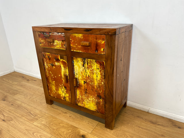 Boatwood by WMK I Besondere Kommode mit Schubladen I handgefertigt aus altem Bootsholz l ein Unikat aus massivem Teakholz I Schrank Sideboard Anrichte Wäschekommode Küchenschrank Cabinet Berlin Sylt