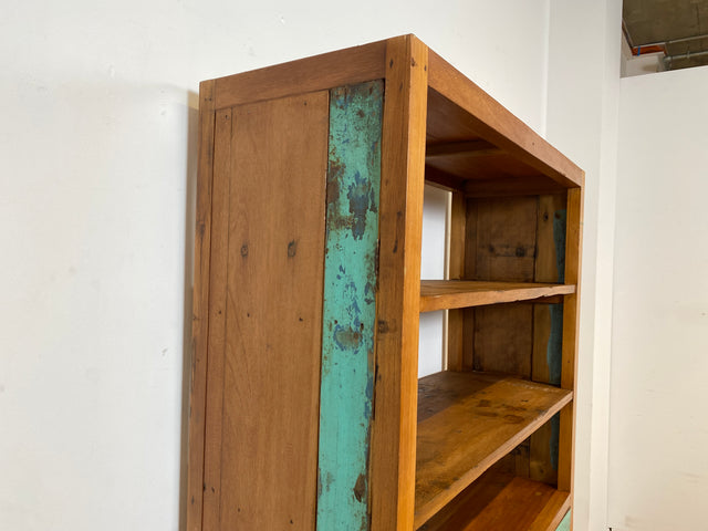 Boatwood by WMK I Nachhaltiges handgefertigtes Bücherregal aus altem Bootsholz I Teakholz massiv I Bücherschrank Regal Highboard Holzregal Küchenregal Raumtrenner Loft Bootsmöbel I Berlin Rostock Köln