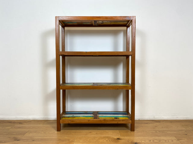 Boatwood by WMK # Schönes und sehr robustes Regal aus altem Bootsholz, ein handgefertigtes Unikat aus massivem Teakholz # Holzregal Küchenregal Bootsmöbel Bücherregal Upcycling Teak Industrial