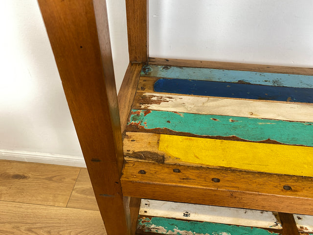 Boatwood by WMK # Schönes und sehr robustes Regal aus altem Bootsholz, ein handgefertigtes Unikat aus massivem Teakholz # Holzregal Küchenregal Bootsmöbel Bücherregal Upcycling Teak Industrial