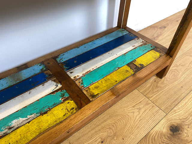 Boatwood by WMK # Schönes und sehr robustes Regal aus altem Bootsholz, ein handgefertigtes Unikat aus massivem Teakholz # Holzregal Küchenregal Bootsmöbel Bücherregal Upcycling Teak Industrial