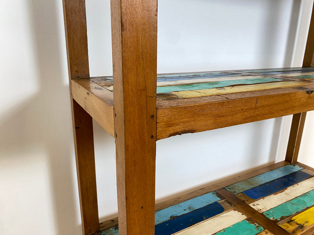 Boatwood by WMK # Schönes und sehr robustes Regal aus altem Bootsholz, ein handgefertigtes Unikat aus massivem Teakholz # Holzregal Küchenregal Bootsmöbel Bücherregal Upcycling Teak Industrial