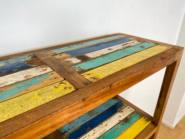 Boatwood by WMK # Schönes und sehr robustes Regal aus altem Bootsholz, ein handgefertigtes Unikat aus massivem Teakholz # Holzregal Küchenregal Bootsmöbel Bücherregal Upcycling Teak Industrial