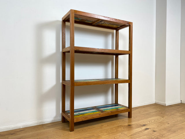 Boatwood by WMK # Schönes und sehr robustes Regal aus altem Bootsholz, ein handgefertigtes Unikat aus massivem Teakholz # Holzregal Küchenregal Bootsmöbel Bücherregal Upcycling Teak Industrial