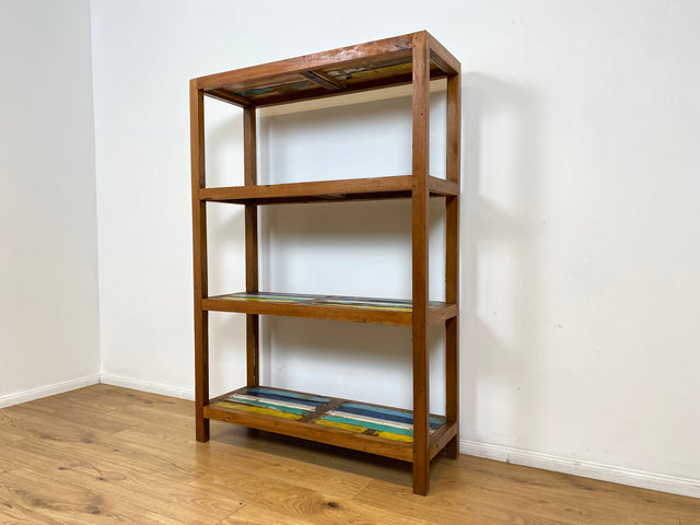 Boatwood by WMK # Schönes und sehr robustes Regal aus altem Bootsholz, ein handgefertigtes Unikat aus massivem Teakholz # Holzregal Küchenregal Bootsmöbel Bücherregal Upcycling Teak Industrial