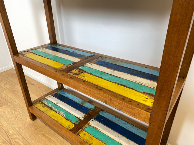 Boatwood by WMK # Schönes und sehr robustes Regal aus altem Bootsholz, ein handgefertigtes Unikat aus massivem Teakholz # Holzregal Küchenregal Bootsmöbel Bücherregal Upcycling Teak Industrial