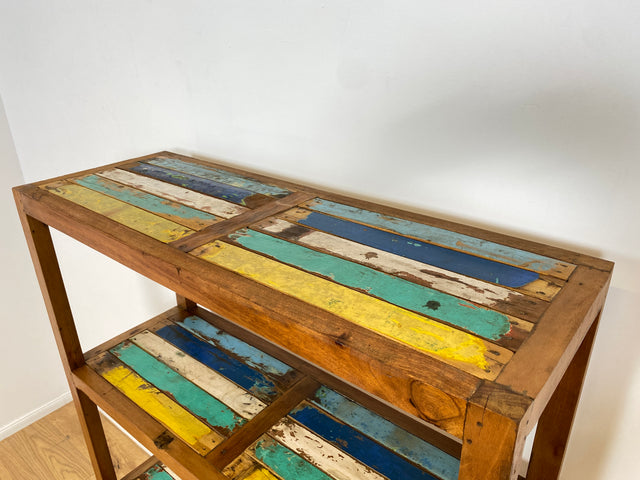 Boatwood by WMK # Schönes und sehr robustes Regal aus altem Bootsholz, ein handgefertigtes Unikat aus massivem Teakholz # Holzregal Küchenregal Bootsmöbel Bücherregal Upcycling Teak Industrial