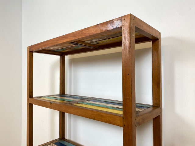 Boatwood by WMK # Schönes und sehr robustes Regal aus altem Bootsholz, ein handgefertigtes Unikat aus massivem Teakholz # Holzregal Küchenregal Bootsmöbel Bücherregal Upcycling Teak Industrial