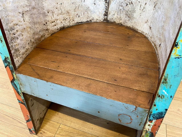 Boatwood by WMK I 1/2 Besonderer Sessel aus echtem Einbaum I handmade Unikat aus altem Bootsholz I Teakholz massiv I Stuhl Kapitänsstuhl Boot Gartenstuhl Chair Balkonmöbel Berlin Rostock Usedom Sylt