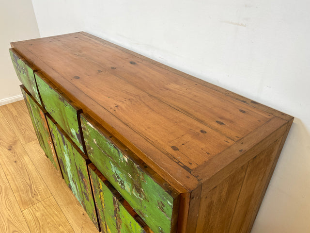 Boatwood by WMK I Sehr schönes Sideboard aus altem Bootsholz I handgefertigtes Unikat aus massivem Teakholz I Schrank Kommode Anrichte Büfett Buffet Wäschekommode Fernsehkommode Berlin Leipzig Bayern