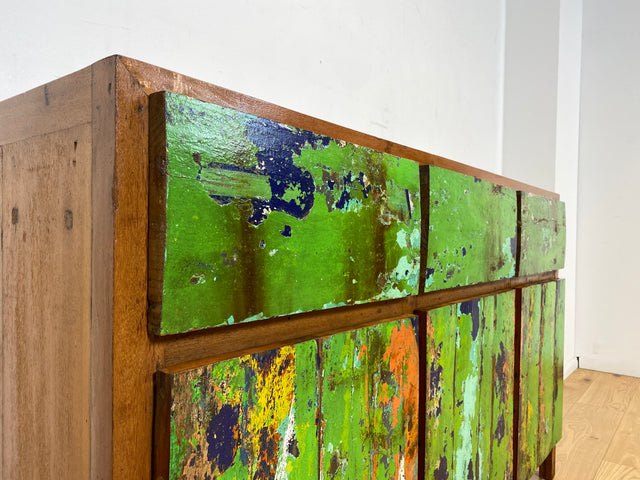 Boatwood by WMK I Sehr schönes Sideboard aus altem Bootsholz I handgefertigtes Unikat aus massivem Teakholz I Schrank Kommode Anrichte Büfett Buffet Wäschekommode Fernsehkommode Berlin Leipzig Bayern