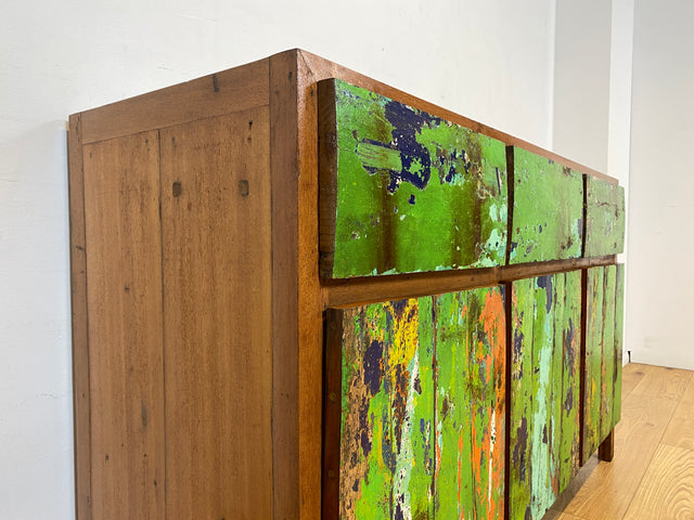 Boatwood by WMK I Sehr schönes Sideboard aus altem Bootsholz I handgefertigtes Unikat aus massivem Teakholz I Schrank Kommode Anrichte Büfett Buffet Wäschekommode Fernsehkommode Berlin Leipzig Bayern