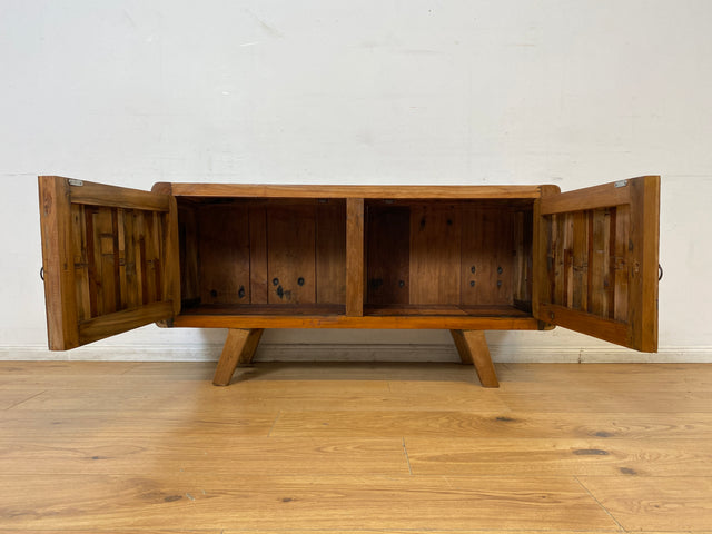 Boatwood by WMK I Bunterschönes Sideboard handgefertigt aus altem Bootsholz I Teakholz massiv I Kommode TV Lowboard Board Bank Schuhschrank Anrichte Bootsmöbel Treibholz I Berlin Hannover Dresden