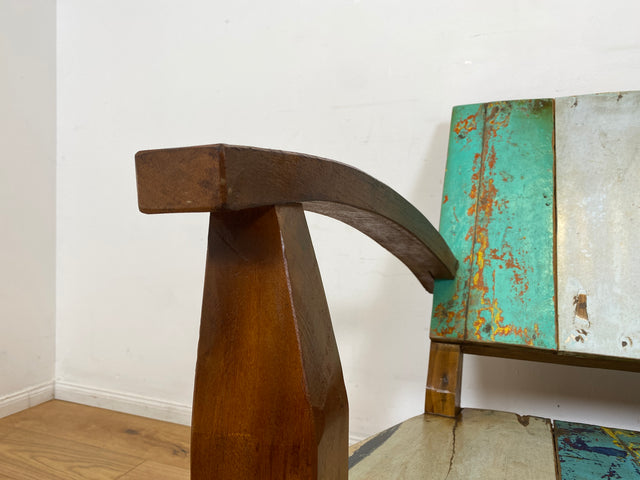 Boatwood by WMK I Besonderes Sofa aus altem Bootsholz I handgefertigtes Unikat I Teakholz I Couch Bank Holzbank Küchenbank Gartenbank Gartenmöbel Balkonmöbel Bootsmöbel Berlin Heidelberg Hessen Sylt