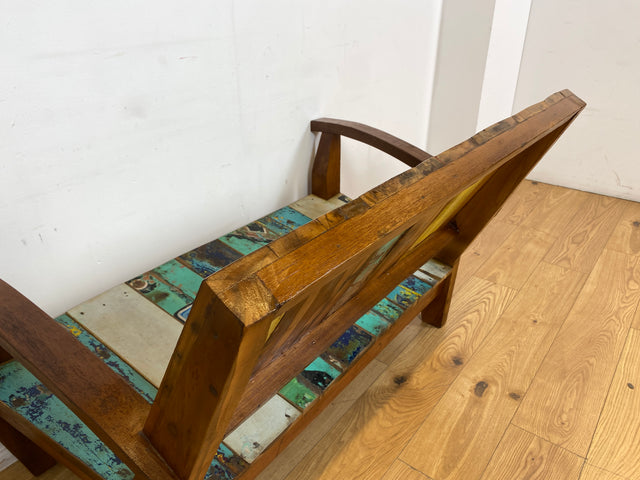 Boatwood by WMK I Besonderes Sofa aus altem Bootsholz I handgefertigtes Unikat I Teakholz I Couch Bank Holzbank Küchenbank Gartenbank Gartenmöbel Balkonmöbel Bootsmöbel Berlin Heidelberg Hessen Sylt