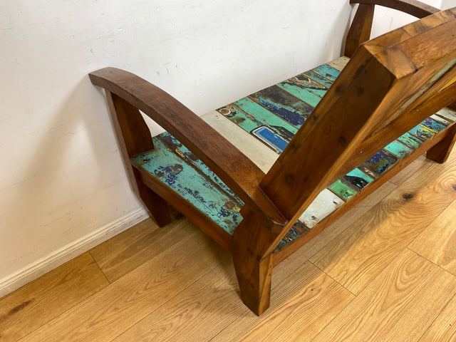 Boatwood by WMK I Besonderes Sofa aus altem Bootsholz I handgefertigtes Unikat I Teakholz I Couch Bank Holzbank Küchenbank Gartenbank Gartenmöbel Balkonmöbel Bootsmöbel Berlin Heidelberg Hessen Sylt