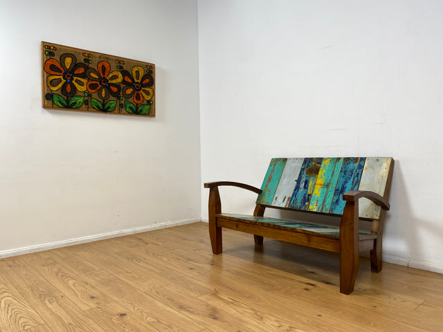 Boatwood by WMK I Besonderes Sofa aus altem Bootsholz I handgefertigtes Unikat I Teakholz I Couch Bank Holzbank Küchenbank Gartenbank Gartenmöbel Balkonmöbel Bootsmöbel Berlin Heidelberg Hessen Sylt