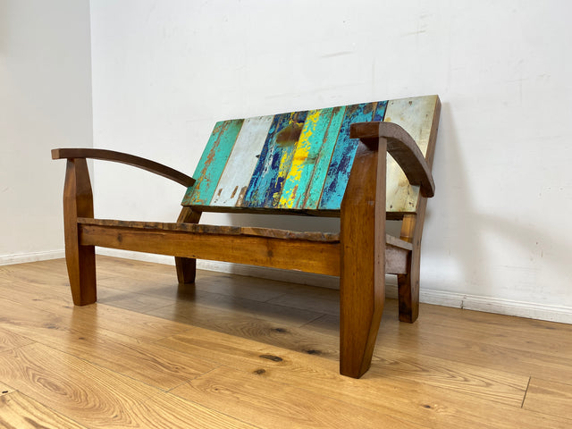 Boatwood by WMK I Besonderes Sofa aus altem Bootsholz I handgefertigtes Unikat I Teakholz I Couch Bank Holzbank Küchenbank Gartenbank Gartenmöbel Balkonmöbel Bootsmöbel Berlin Heidelberg Hessen Sylt