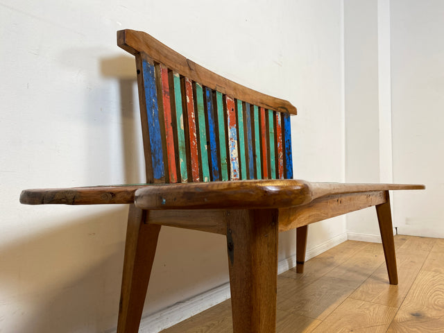 Boatwood by WMK I Besonderes Sofa aus altem Bootsholz I handgefertigtes Unikat aus massivem Teakholz I Couch Bank Holzbank Sitzbank Küchenbank Gartenmöbel Bootsmöbel Balkonmöbel Berlin Usedom Hof