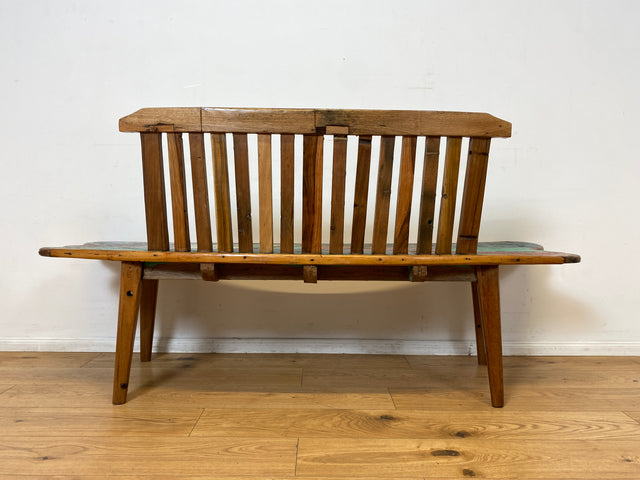 Boatwood by WMK I Besonderes Sofa aus altem Bootsholz I handgefertigtes Unikat aus massivem Teakholz I Couch Bank Holzbank Sitzbank Küchenbank Gartenmöbel Bootsmöbel Balkonmöbel Berlin Usedom Hof