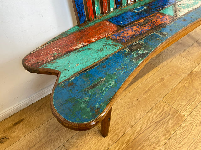 Boatwood by WMK I Besonderes Sofa aus altem Bootsholz I handgefertigtes Unikat aus massivem Teakholz I Couch Bank Holzbank Sitzbank Küchenbank Gartenmöbel Bootsmöbel Balkonmöbel Berlin Usedom Hof