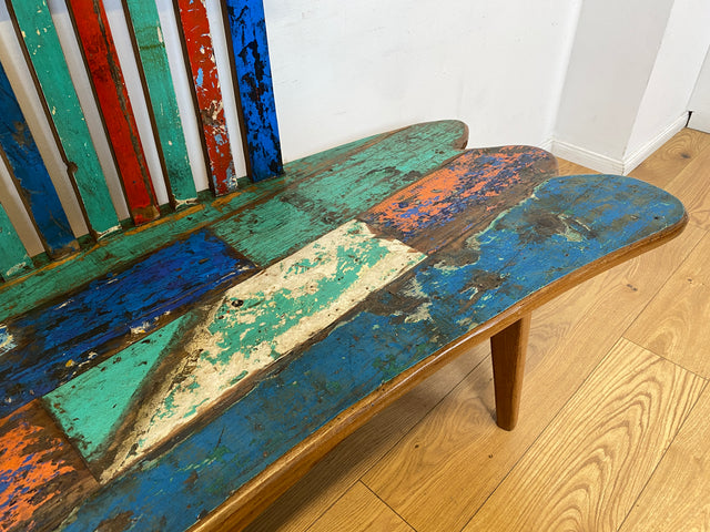 Boatwood by WMK I Besonderes Sofa aus altem Bootsholz I handgefertigtes Unikat aus massivem Teakholz I Couch Bank Holzbank Sitzbank Küchenbank Gartenmöbel Bootsmöbel Balkonmöbel Berlin Usedom Hof