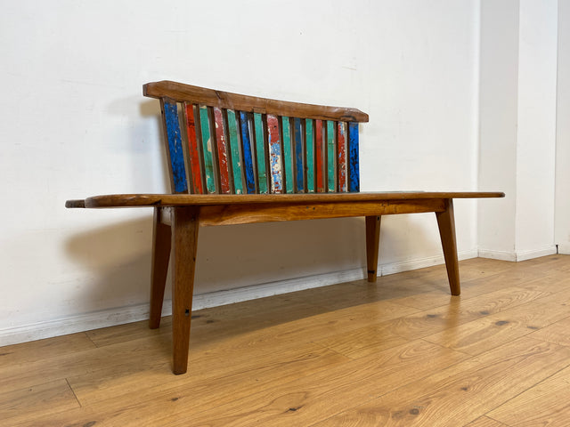 Boatwood by WMK I Besonderes Sofa aus altem Bootsholz I handgefertigtes Unikat aus massivem Teakholz I Couch Bank Holzbank Sitzbank Küchenbank Gartenmöbel Bootsmöbel Balkonmöbel Berlin Usedom Hof