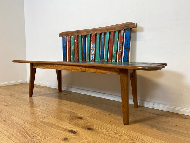 Boatwood by WMK I Besonderes Sofa aus altem Bootsholz I handgefertigtes Unikat aus massivem Teakholz I Couch Bank Holzbank Sitzbank Küchenbank Gartenmöbel Bootsmöbel Balkonmöbel Berlin Usedom Hof